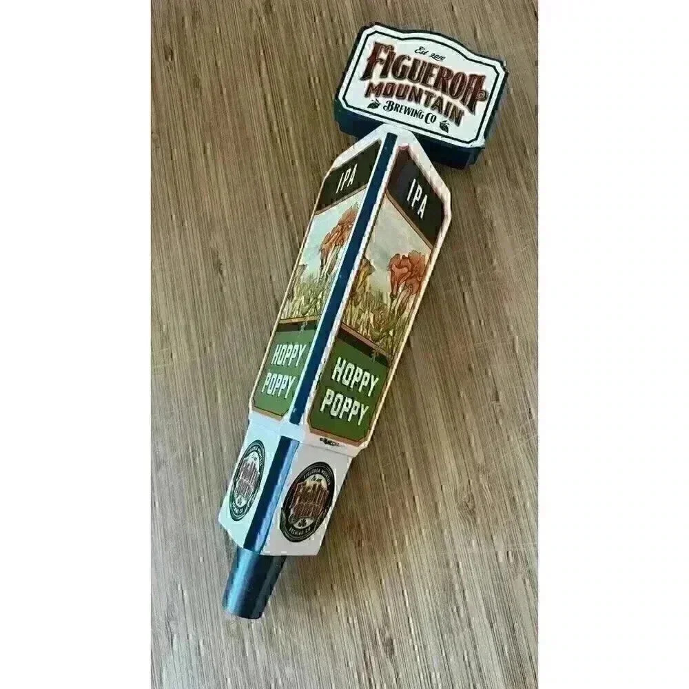 BEER Tap Handle ~ FIGUEROA MOUNTAIN Brewing Hoppy Poppy IPA ~ CALIFORNIA - Picture 5 of 6